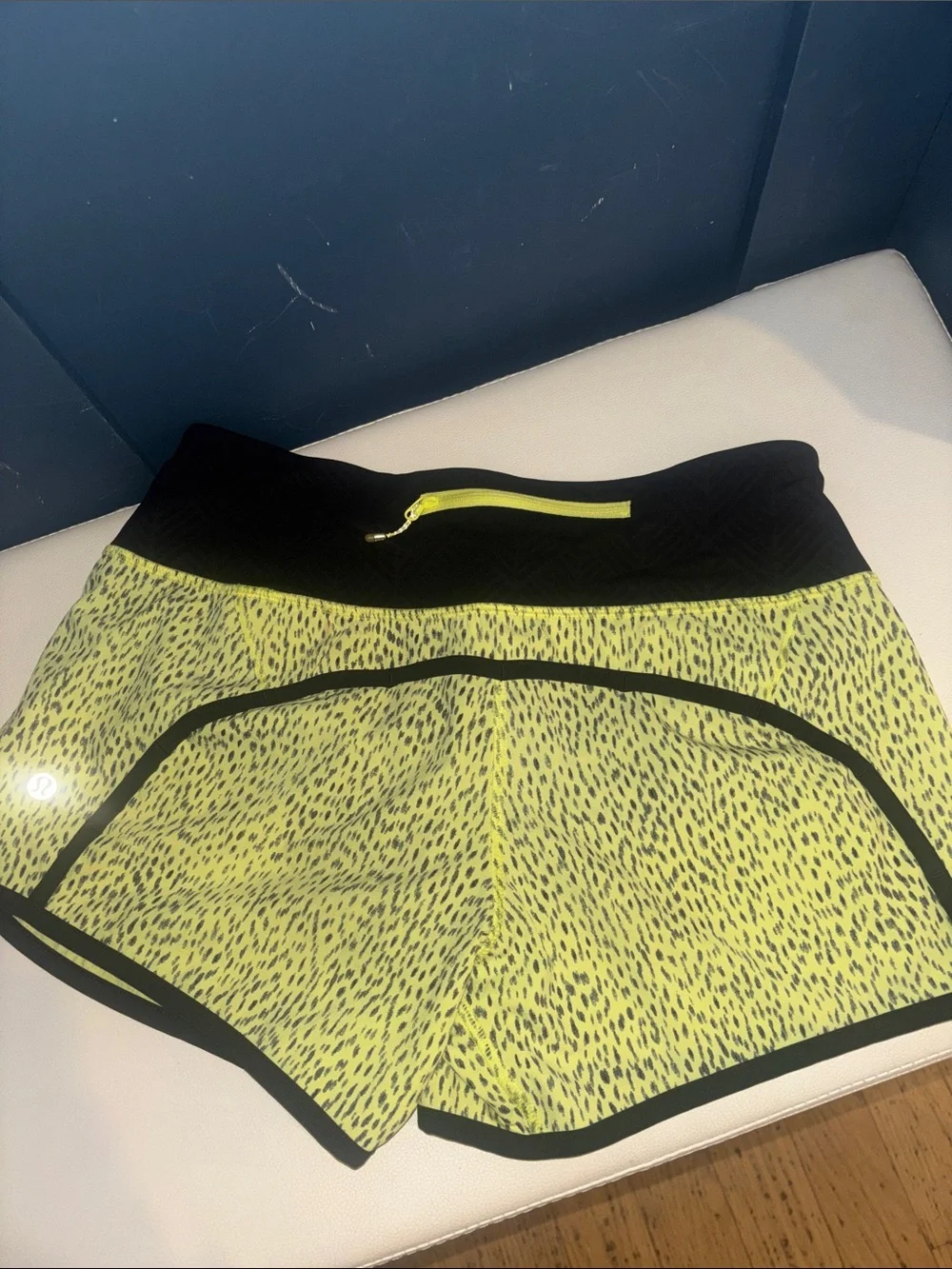 Lululemon athletica Yellow Run Speed 4-Way Stretch Athletic Shorts Dottie Dash
